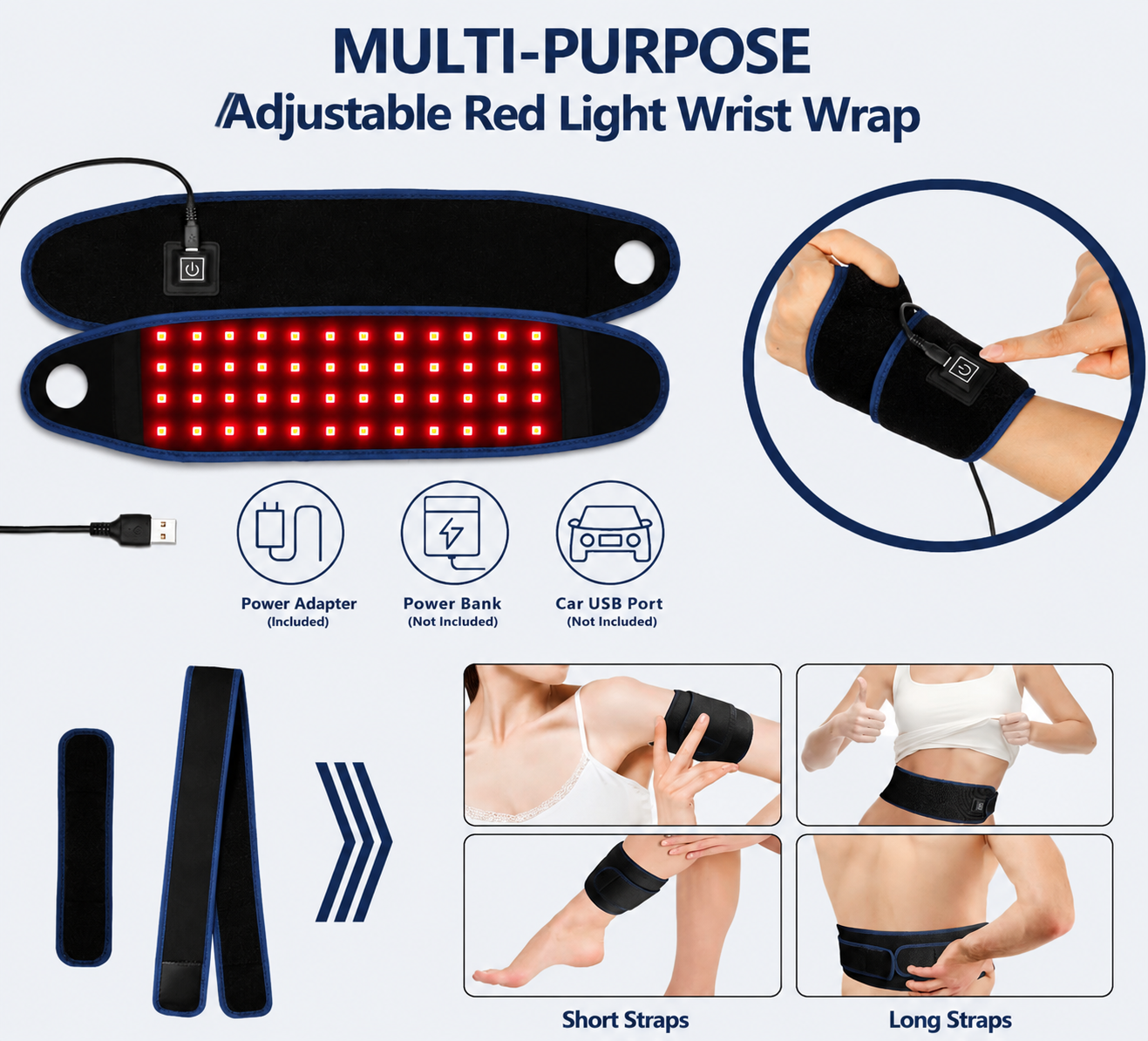 VIVO Relief Red Light Therapy Wrist Wrap